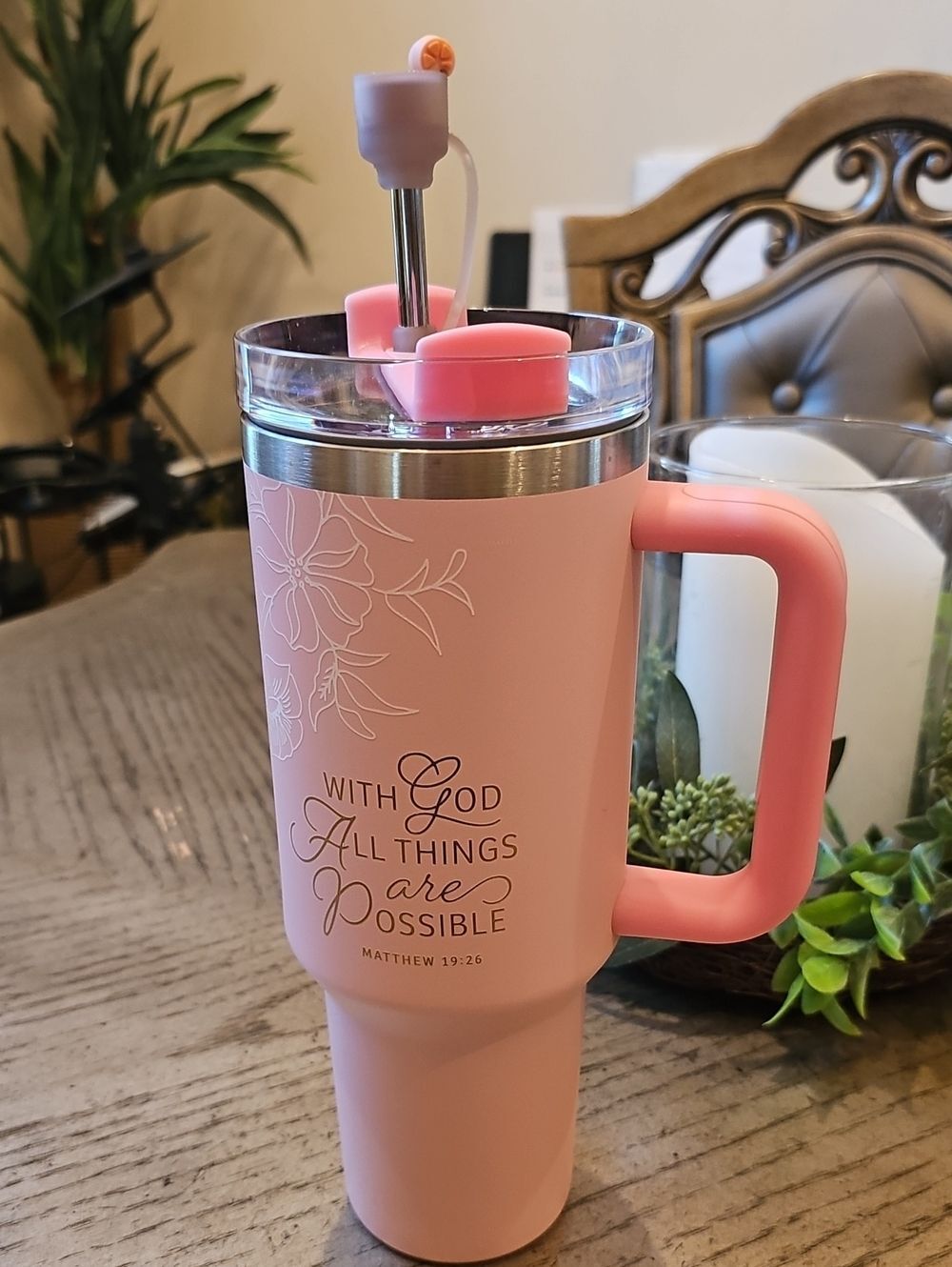 Christian Large Stainless Steel Insulated Tumbler NWOT 40oz.